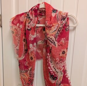 Chico's Red and Pink Paisley Scarf